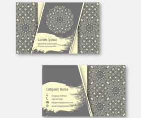 Business cards with mandala pattern vectors 05