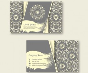 Business cards with mandala pattern vectors 06