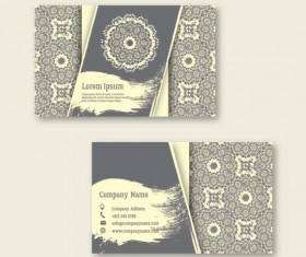 Business cards with mandala pattern vectors 07