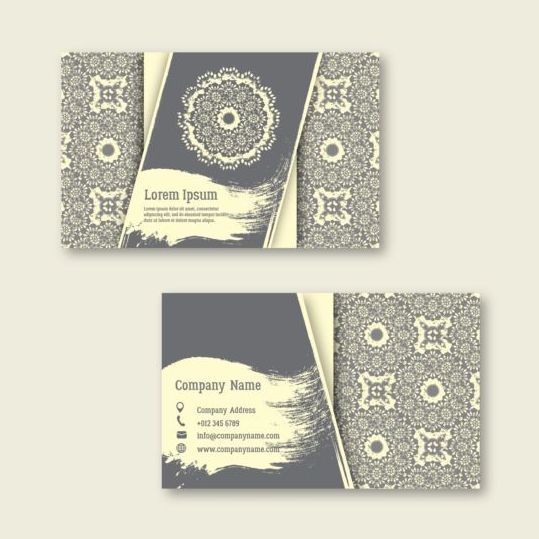 Business cards with mandala pattern vectors 07