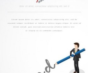 Businessman with pencil vector template 05
