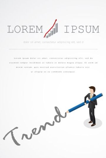 Businessman with pencil vector template 05