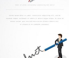 Businessman with pencil vector template 06