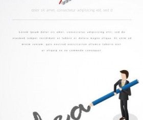 Businessman with pencil vector template 07