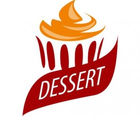 Cake with orange cream logo vector