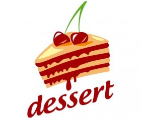 Cake with two cherries vector