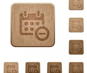 Calendar delete wooden icons