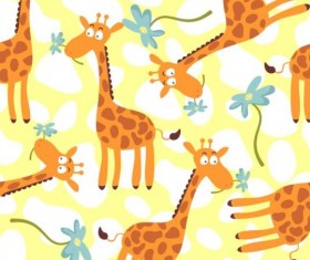 Cartoon giraffe seamless pattern vector