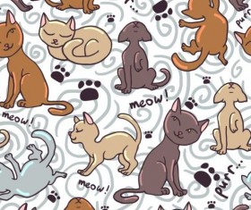 Cat meow seamless pattern vector