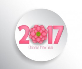 Chease new year 2017 text circle vector 02