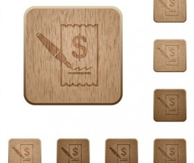 Cheque signing wooden icons