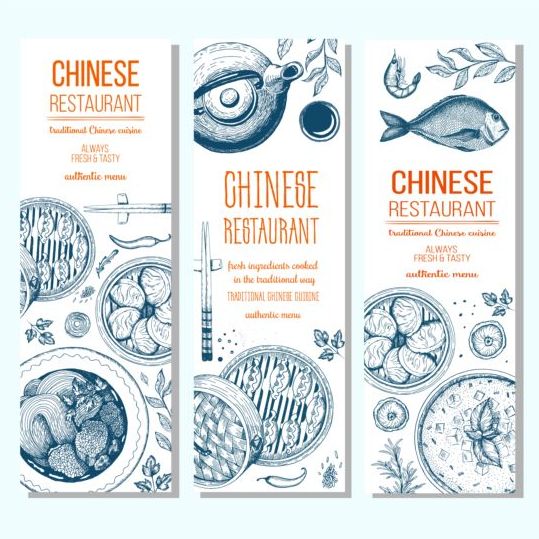 Chinese restaurant vertical menu vector