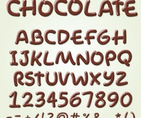 Chocolate alphabet with numbers and sign vector