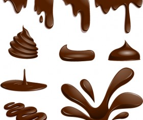 Chocolate dirpping vector material 01