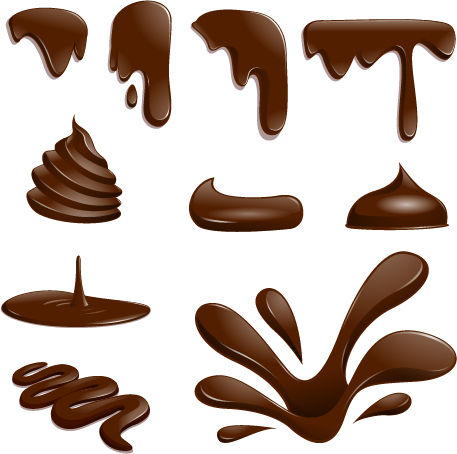 Chocolate dirpping vector material 01