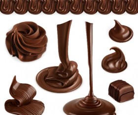 Chocolate dirpping vector material 02
