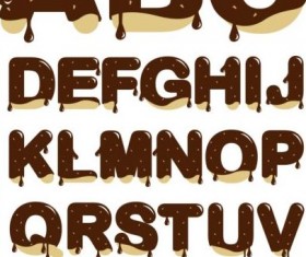 Chocolate drop alphabet vector