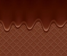 Chocolate drop with waffles background vector 03