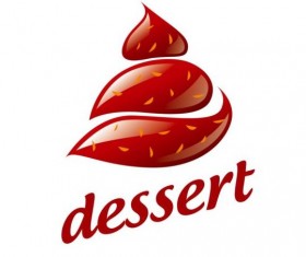 Chocolate ice cream vector logo