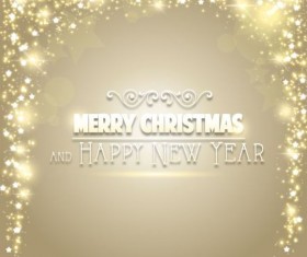 Christmas background with gold light stars vector