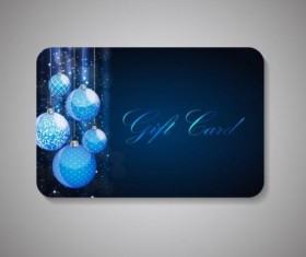 Christmas ball with blue gift card vector