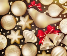 Christmas baubles seamless pattern vector material 01