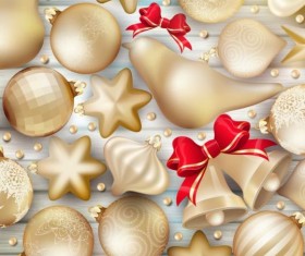 Christmas baubles seamless pattern vector material 02