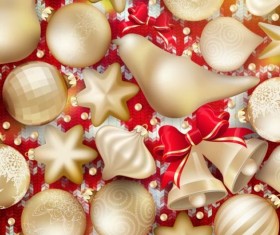 Christmas baubles seamless pattern vector material 03