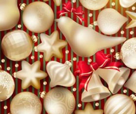 Christmas baubles seamless pattern vector material 04