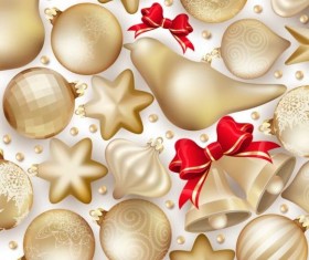 Christmas baubles seamless pattern vector material 05