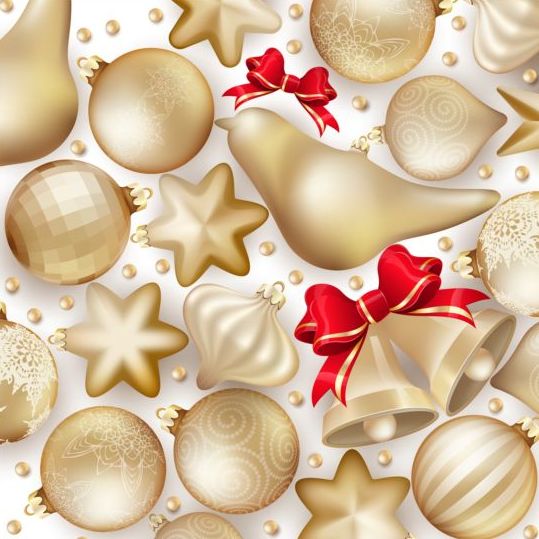 Christmas baubles seamless pattern vector material 05