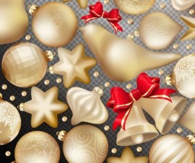 Christmas baubles seamless pattern vector material 06