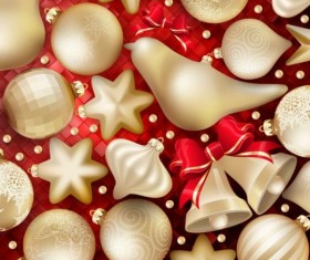 Christmas baubles seamless pattern vector material 07