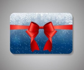 Christmas gift card and red bow vector