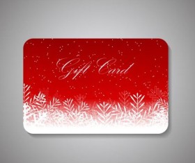 Christmas red gift card with white snowflake vector