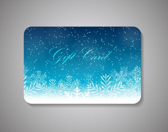 Christmas snowflake with gift card vectors