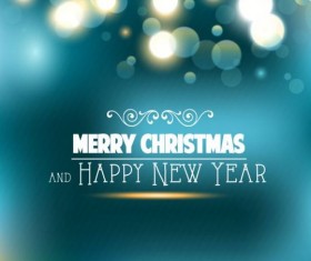 Christmas with new year blue shiny background vector