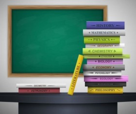 Classrooms and books vector material