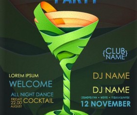 Cocktail party flyer vector template 01
