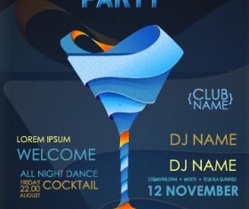 Cocktail party flyer vector template 02