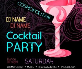 Cocktail party flyer vector template 03