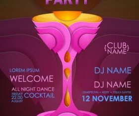 Cocktail party flyer vector template 04