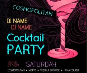 Cocktail party flyer vector template 05