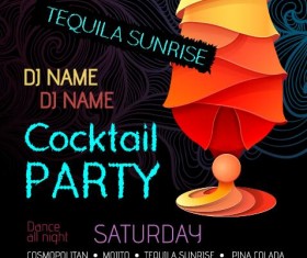 Cocktail party flyer vector template 06