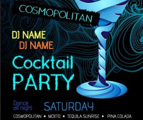 Cocktail party flyer vector template 08