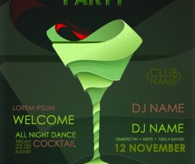 Cocktail party flyer vector template 10