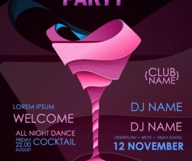 Cocktail party flyer vector template 11