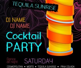 Cocktail party flyer vector template 12