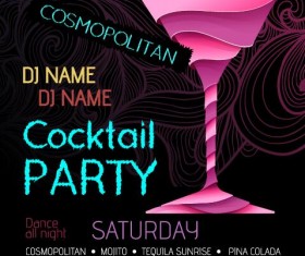 Cocktail party flyer vector template 13