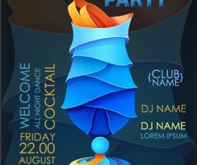 Cocktail party flyer vector template 15